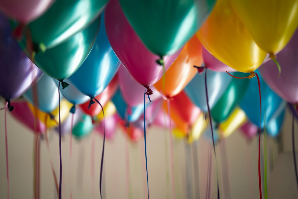 Colorful birthday balloons