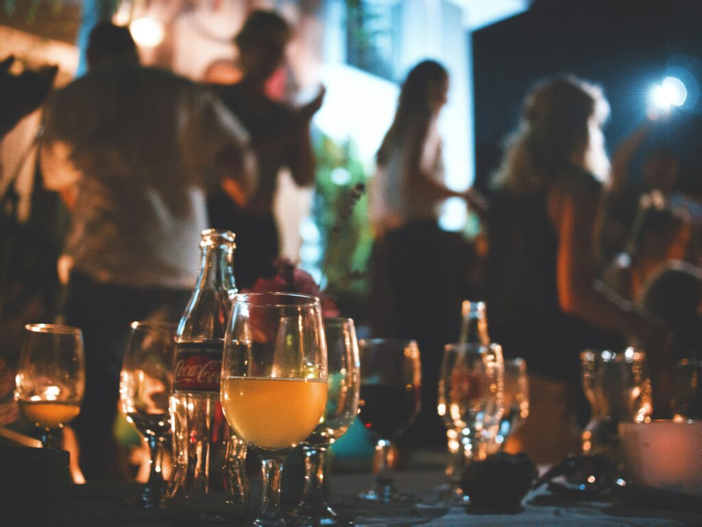 Friends celebrating at a private party